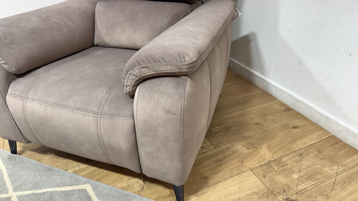 Sofology Bailey Fabric Chair Power Recliner/Headrest in Lifestyle Flecked Nutmeg