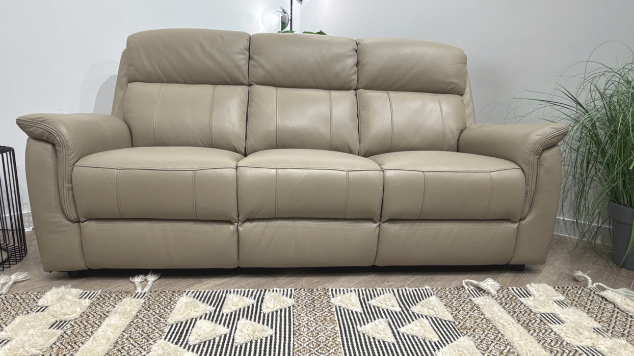 Sofology Bradie Leather 3 Seater in Trusty Embossed Stone
