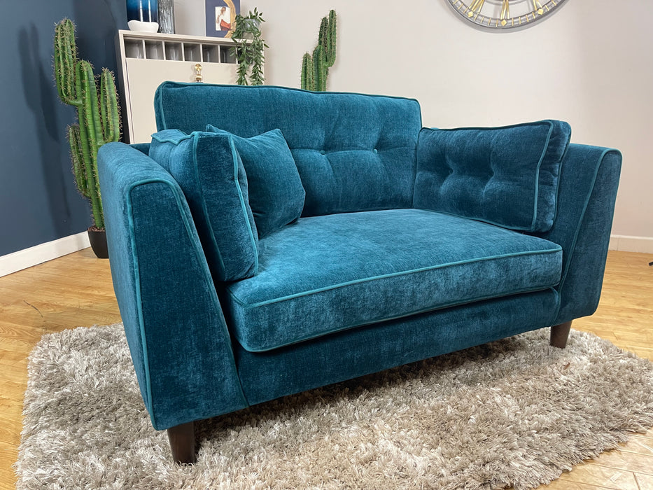 Cricket Loveseat Limited Edition Soft Chenille Teal Fabric (WA2)