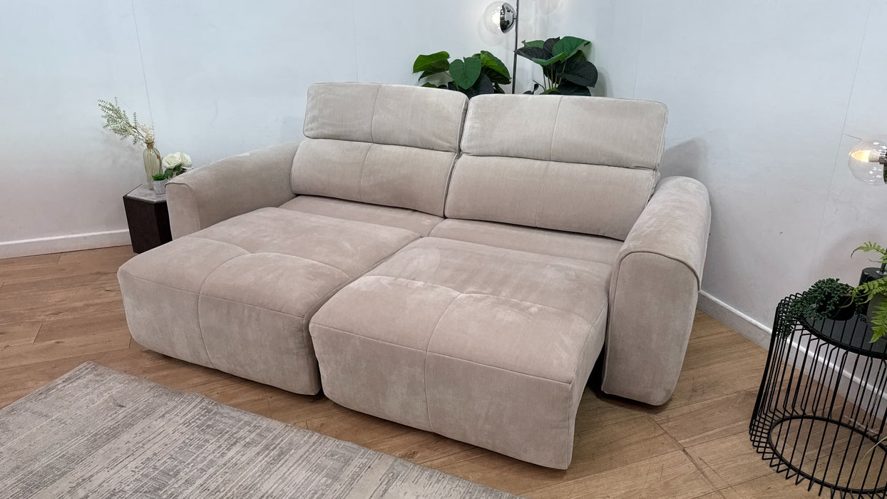 Sofology Riviera Fabric Motion Chaise in Relaxed Chenille Cotton