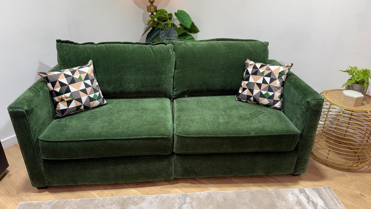 Sofology Piazza Fabric 4 Seater Split Full Back in Aston Chenille Moss/Vento Clay/Rico Olive Mix