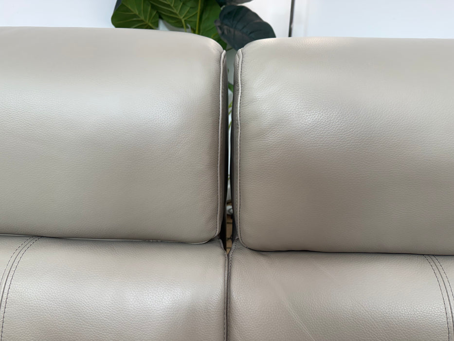 Sofology Fratelli Leather 2 Seater Power Recliner/Headrest in Trusty Embossed Stone