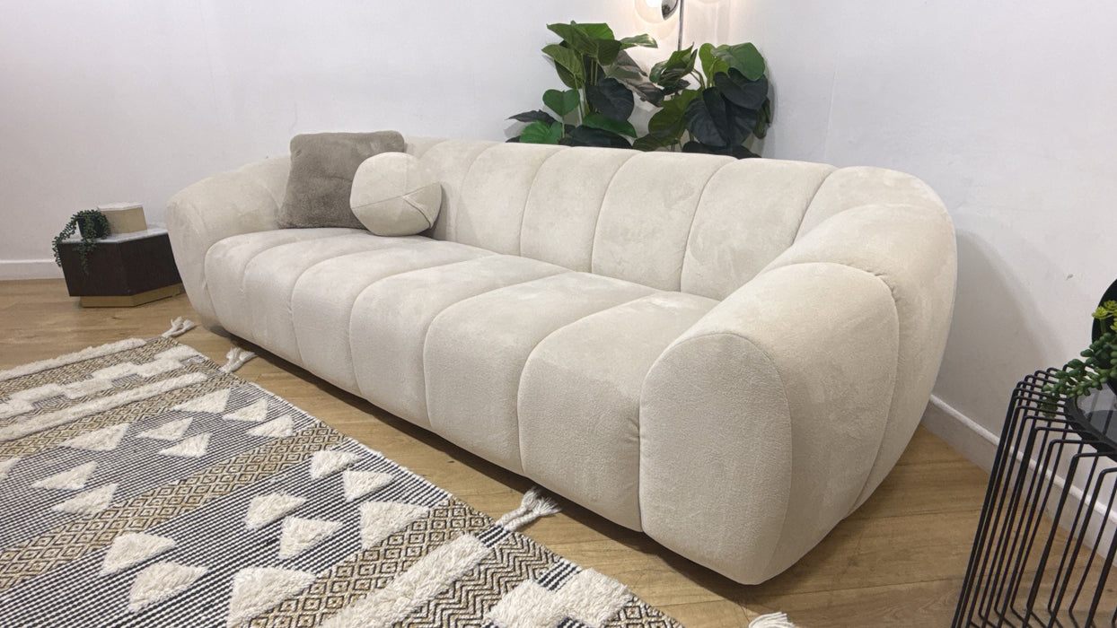 Sofology Waldorf Fabric 4 Seater in Soft Sherpa Natural Mix