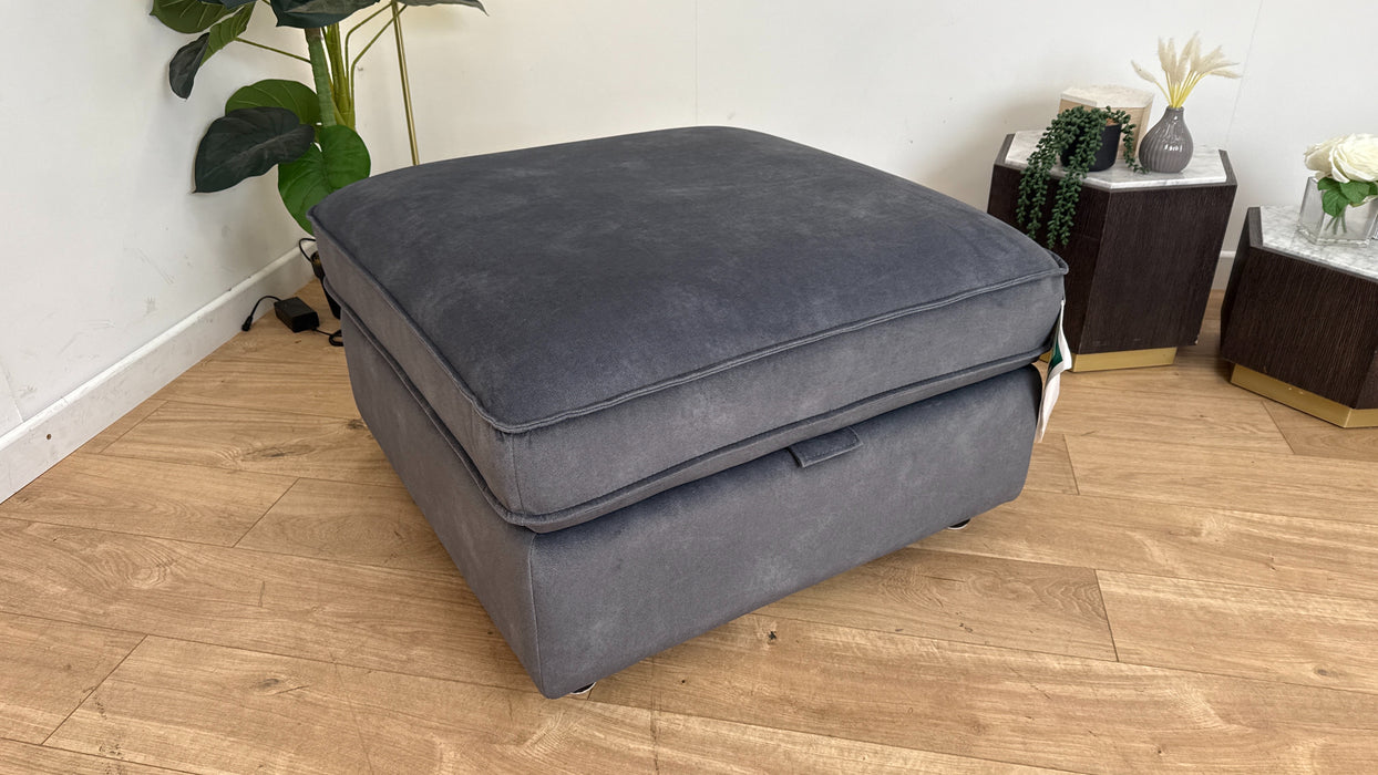 Sofology The Horizon Footstool in Lifestyle Flecked Fabric Charcoal