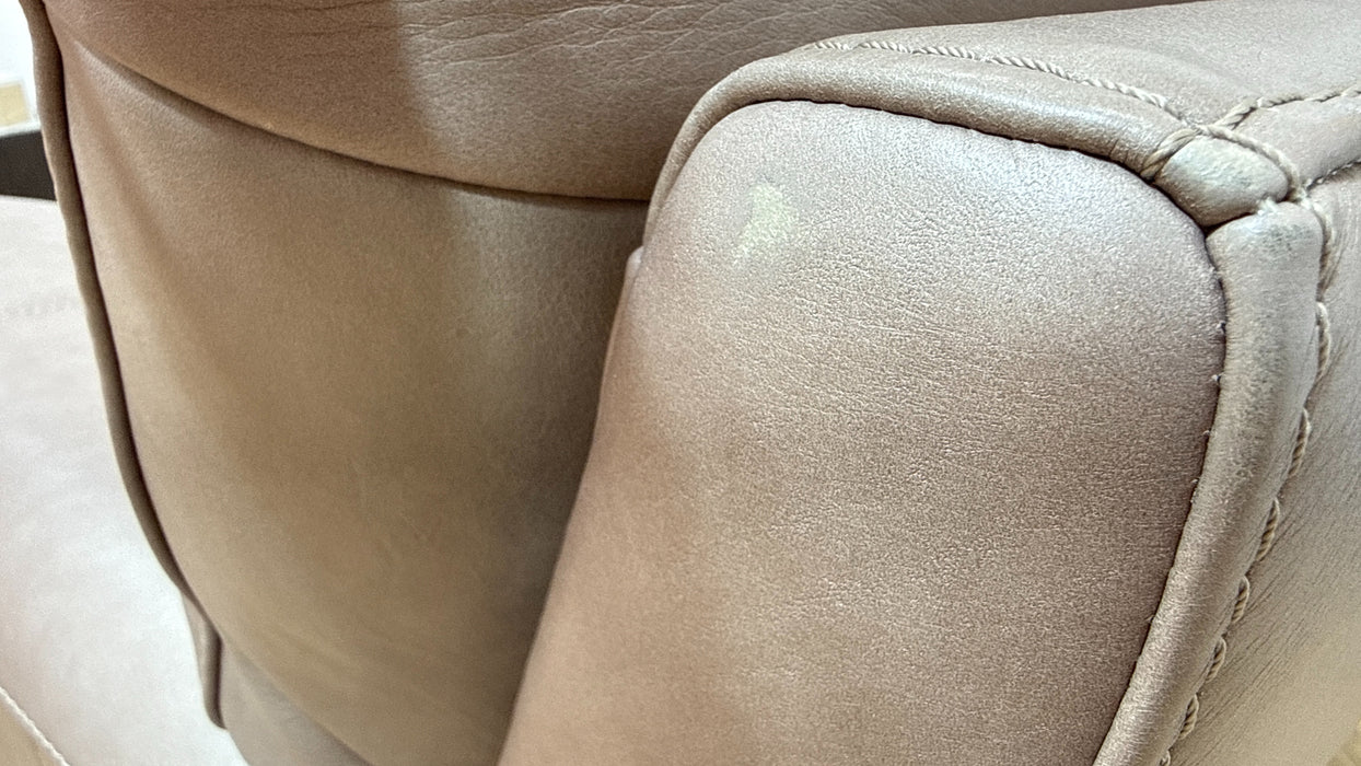 Sofology Santina Leather Chair in Relaxed Soft Stone