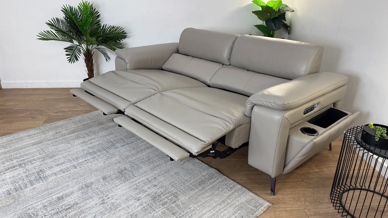 Sofology The Fratelli 2.5 Seater Sofa in Trusty Embossed Leather Light Grey