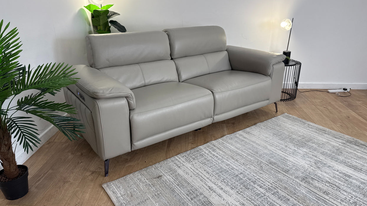 Sofology The Fratelli 2.5 Seater Sofa in Trusty Embossed Leather Light Grey