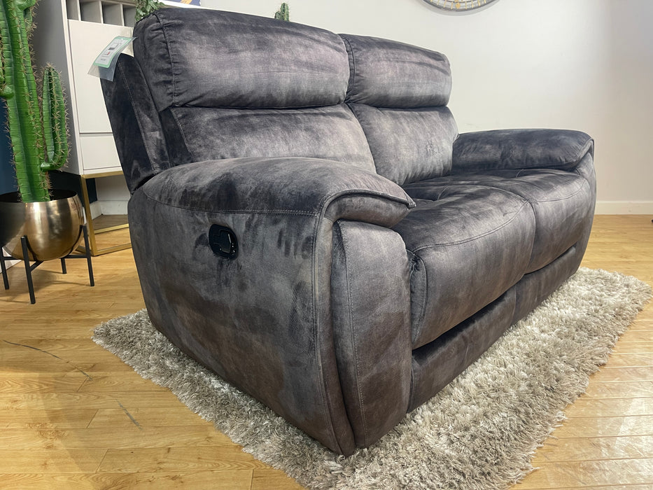 Radley 2 Seater Sofa Manual Recliner Decent Charcoal Fabric (WA2)