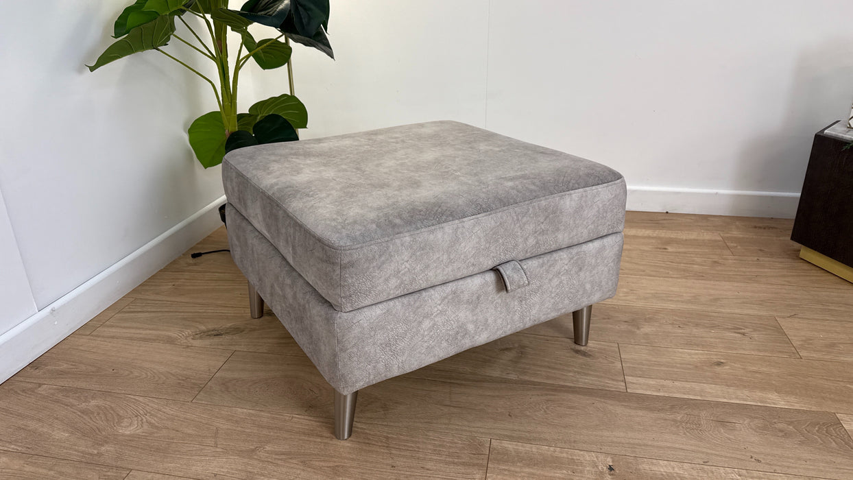Sofology The Hackney Fabric Storage Footstool Memory Foam in Lifestyle Dapple Fabric Marble