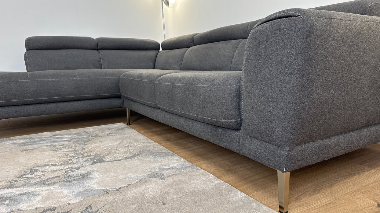 Venezia - Fabric Open Terminal 1 Corner 2 Sofa - Charcoal