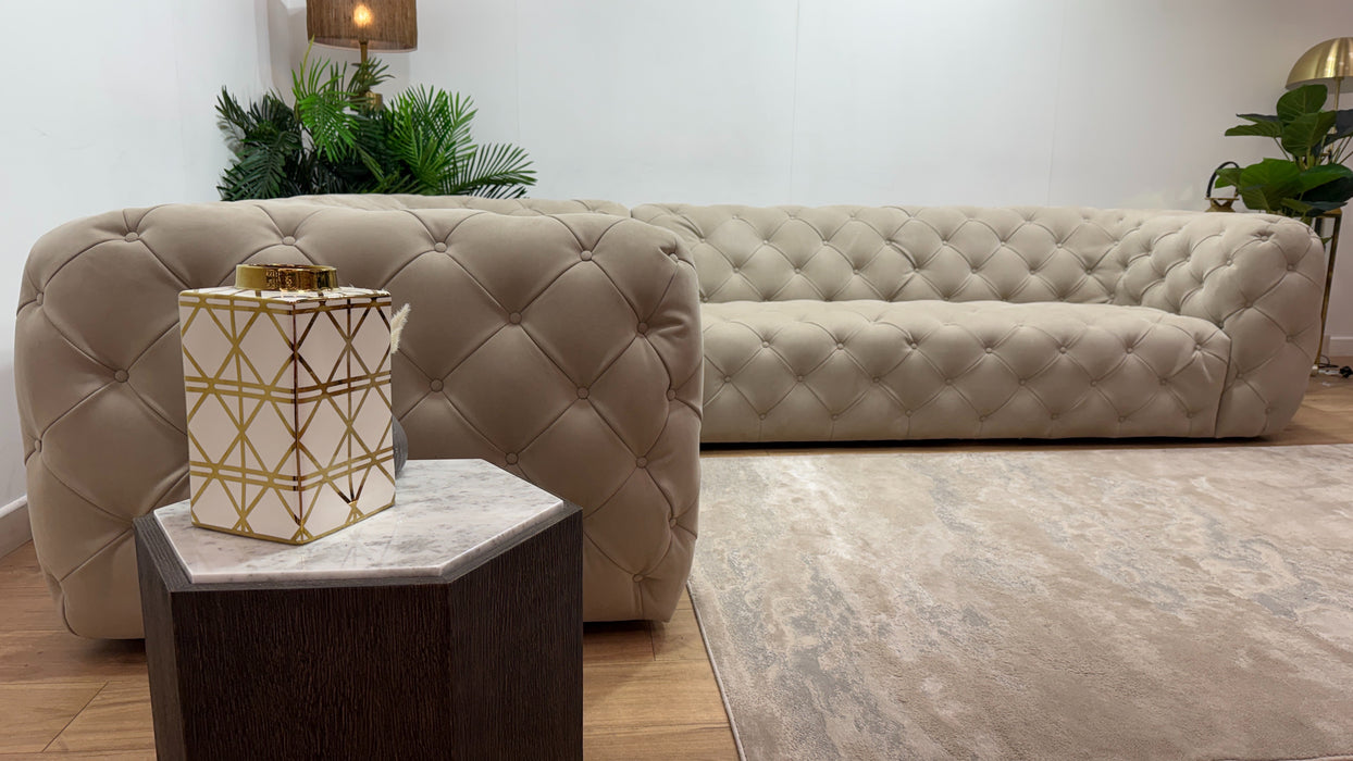 Sofology Venezia Fabric 1.5 Corner 3 in Lifestyle Nubuck Feel Stone