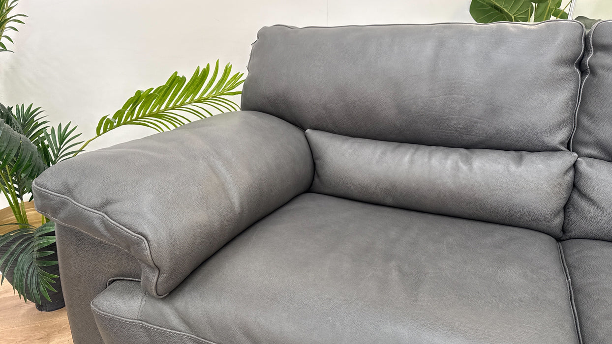 Sofology The Santino 2 Seater Leather Sofa in Apollo Grey