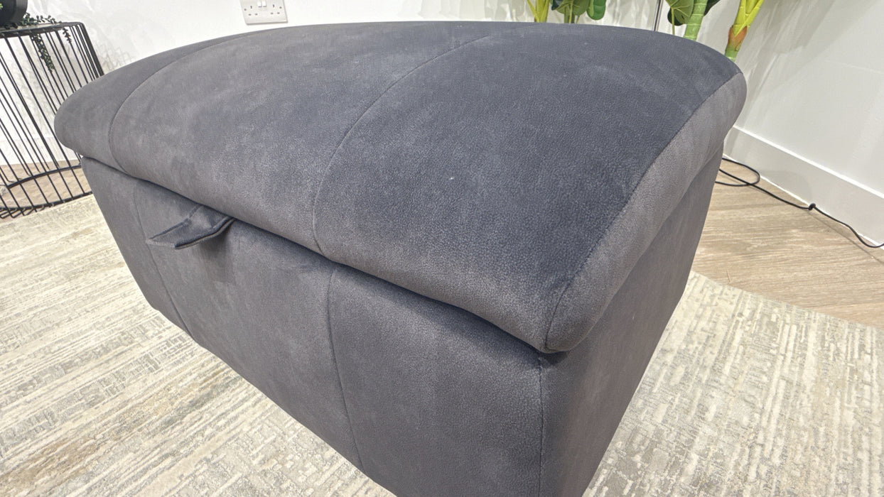 Sofology Lumiere Fabric Designer Storage Footstool in Lifestyle Flecked Anthracite
