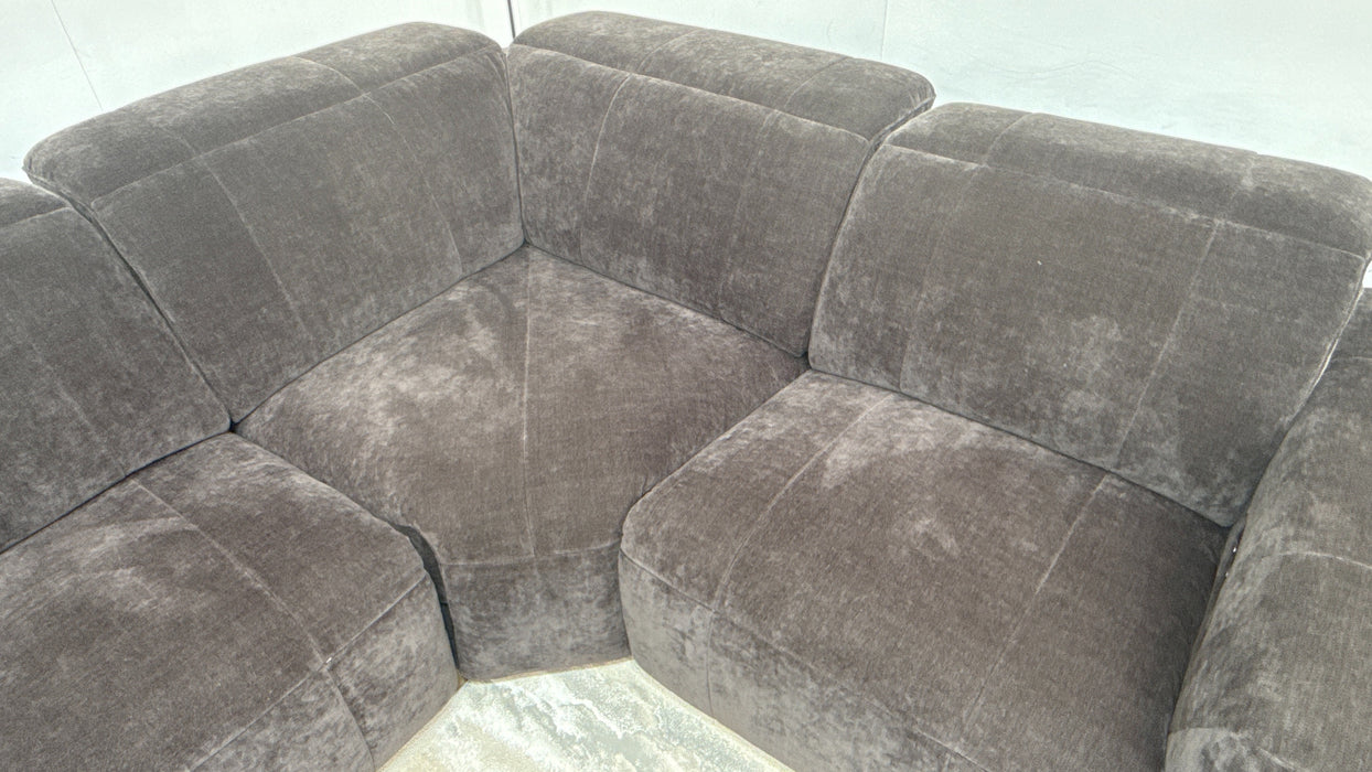 Sofology Lumiere Fabric 3 Corner 1.5 Power Recliner/Headrest Heated Seats in Relaxed Chenille Raisin
