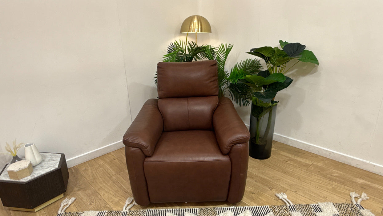 Sofology Ripley Leather Chair in Trusty Embossed Chestnut