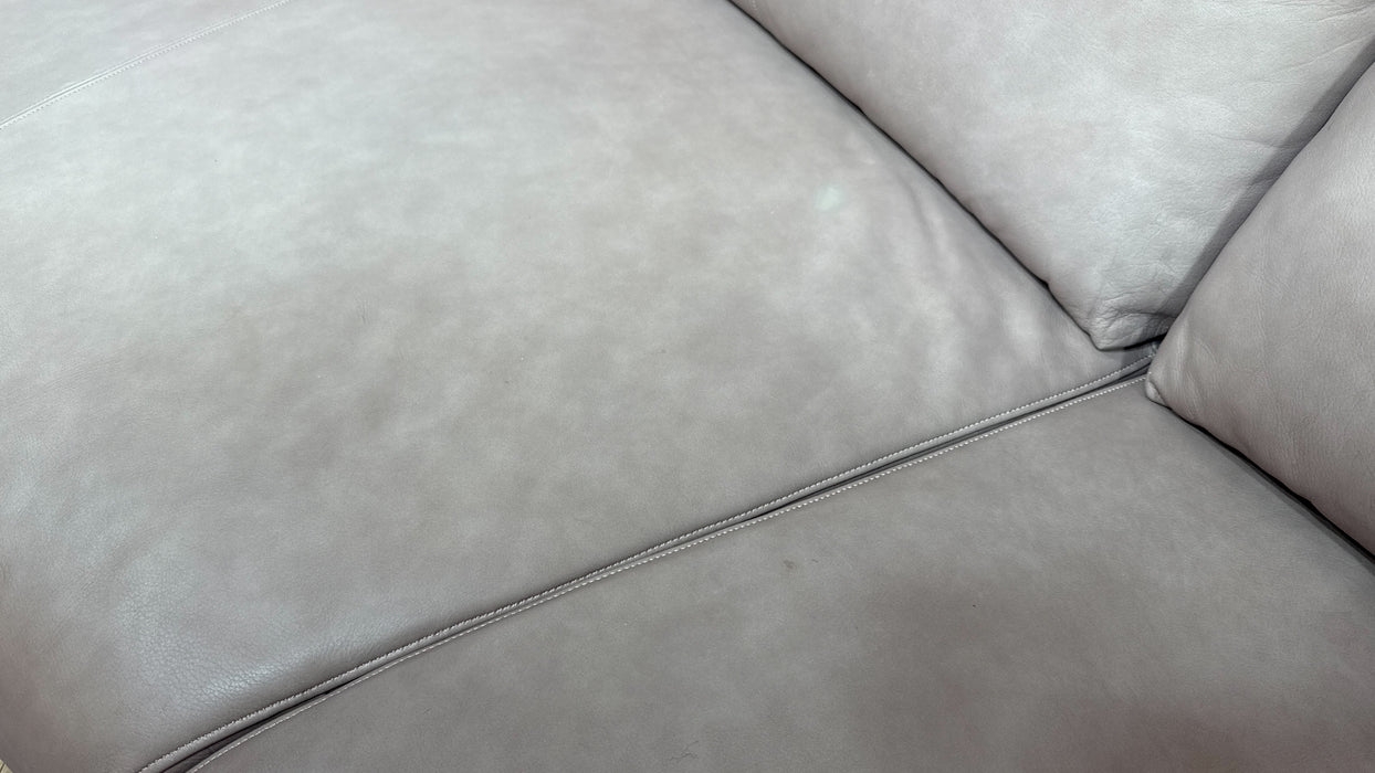 Sofology Adler Leather Asymmetric 4 Seater in Relaxed Soft Stone