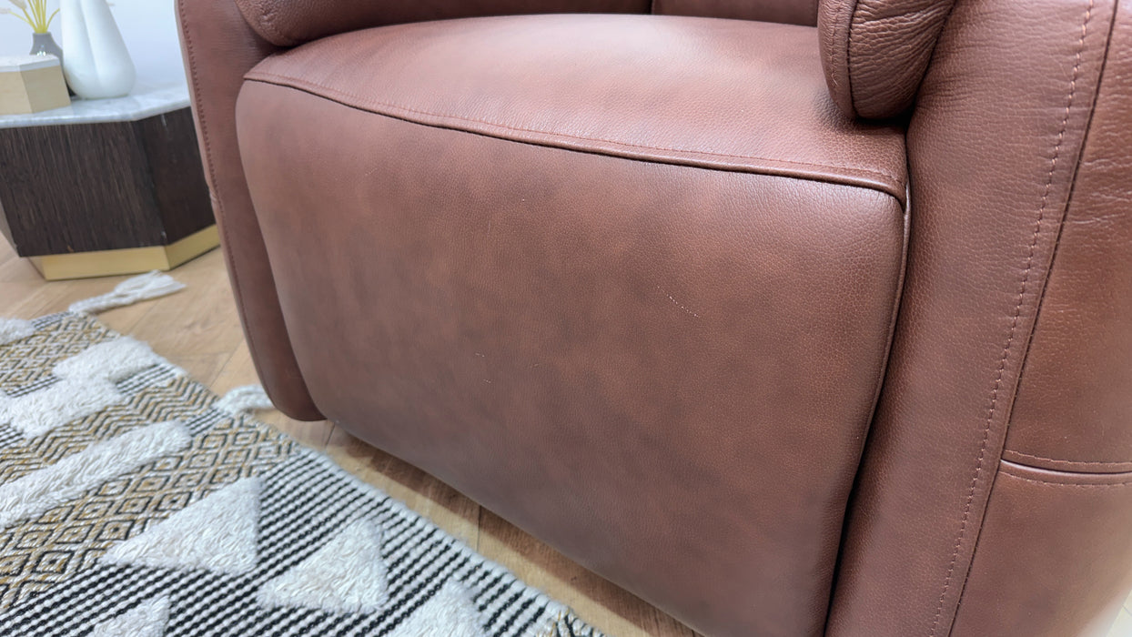 Sofology Ripley Leather Chair in Trusty Embossed Chestnut