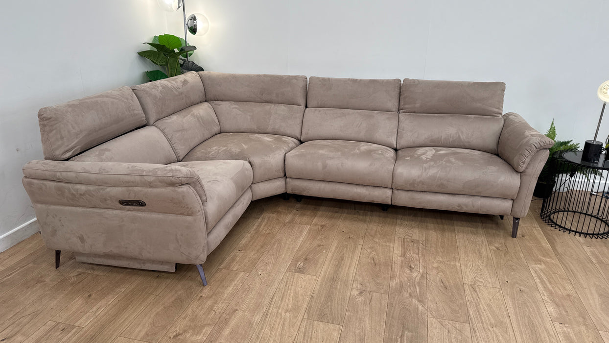 Sofology The Missouri 1 Corner 3 Fabric Recliner in Lifestyle Plush Nutmeg