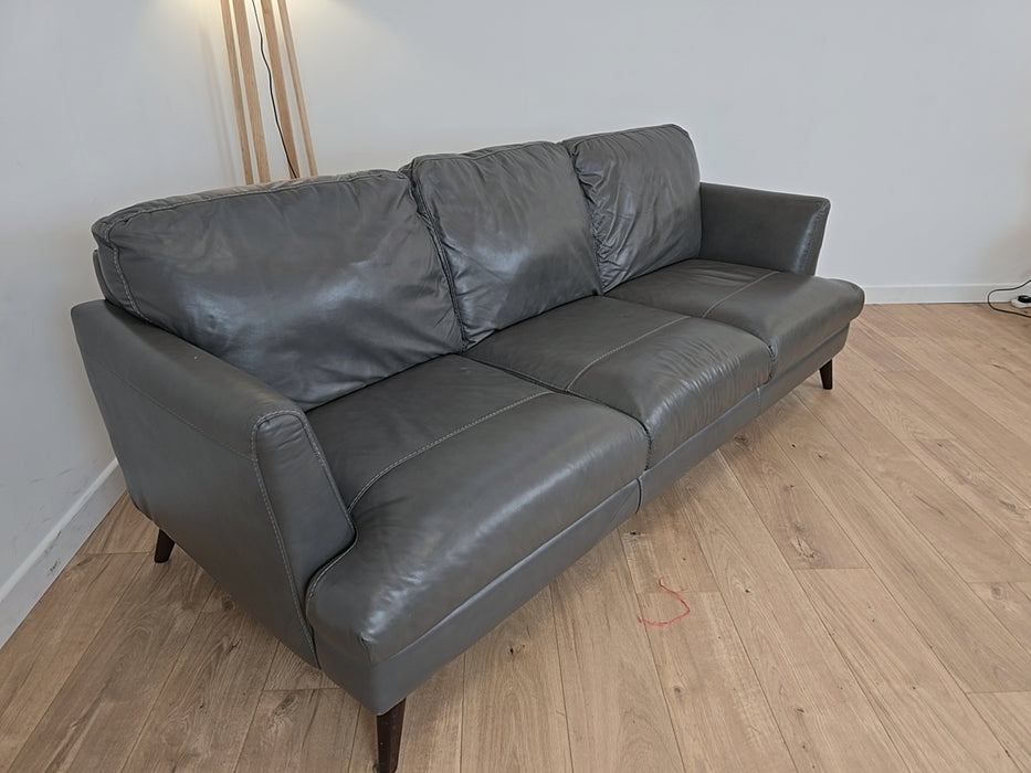 Angelo 3 Seater - Leather Sofa - Alaska Fog