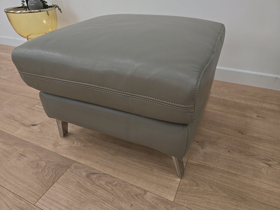 Capriana  Footstool - Leather - California Cloudy