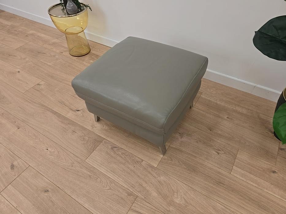 Capriana  Footstool - Leather - California Cloudy