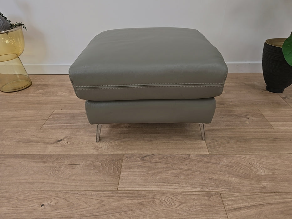 Capriana  Footstool - Leather - California Cloudy