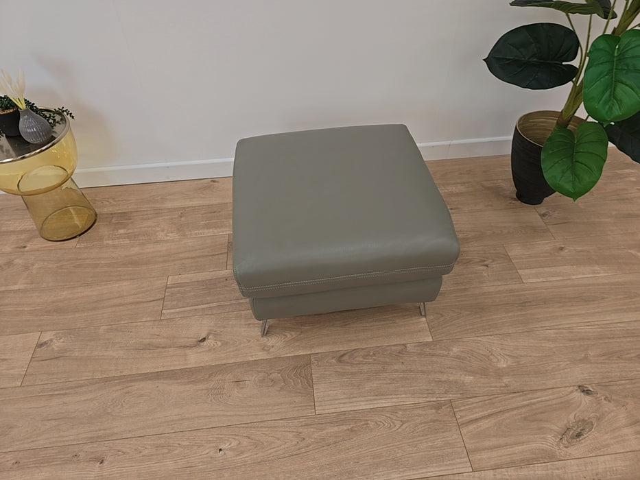 Capriana  Footstool - Leather - California Cloudy