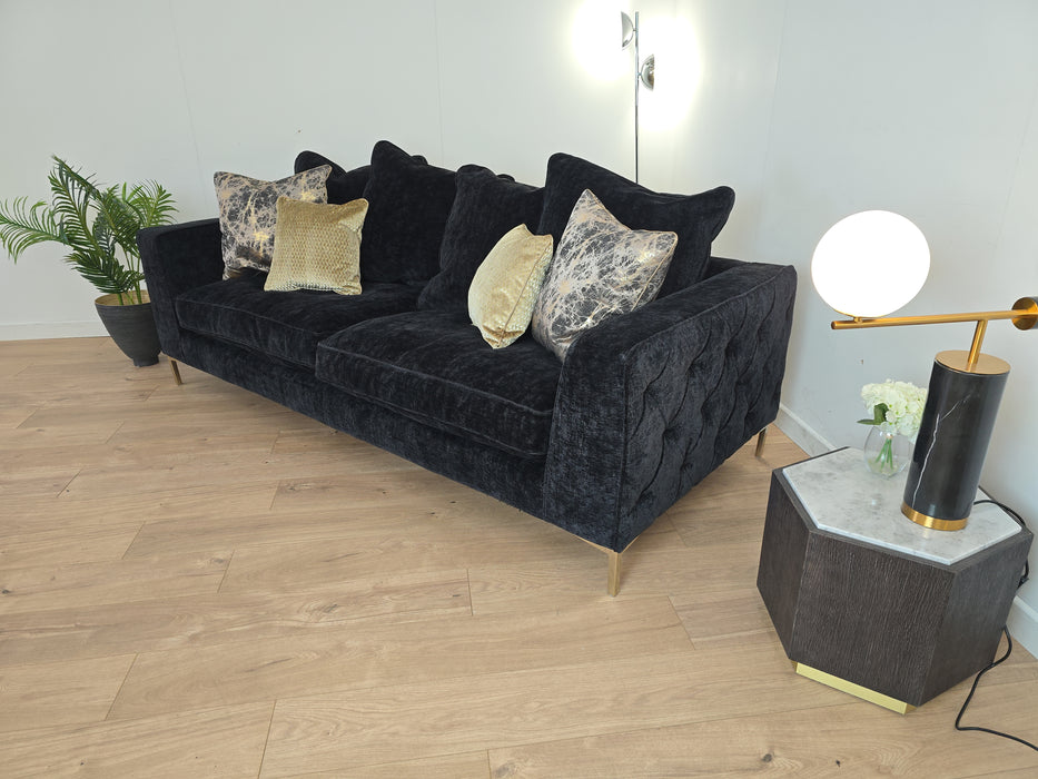 Rococo 4 Seater Sofa - Fabric - Verbier Black Mix