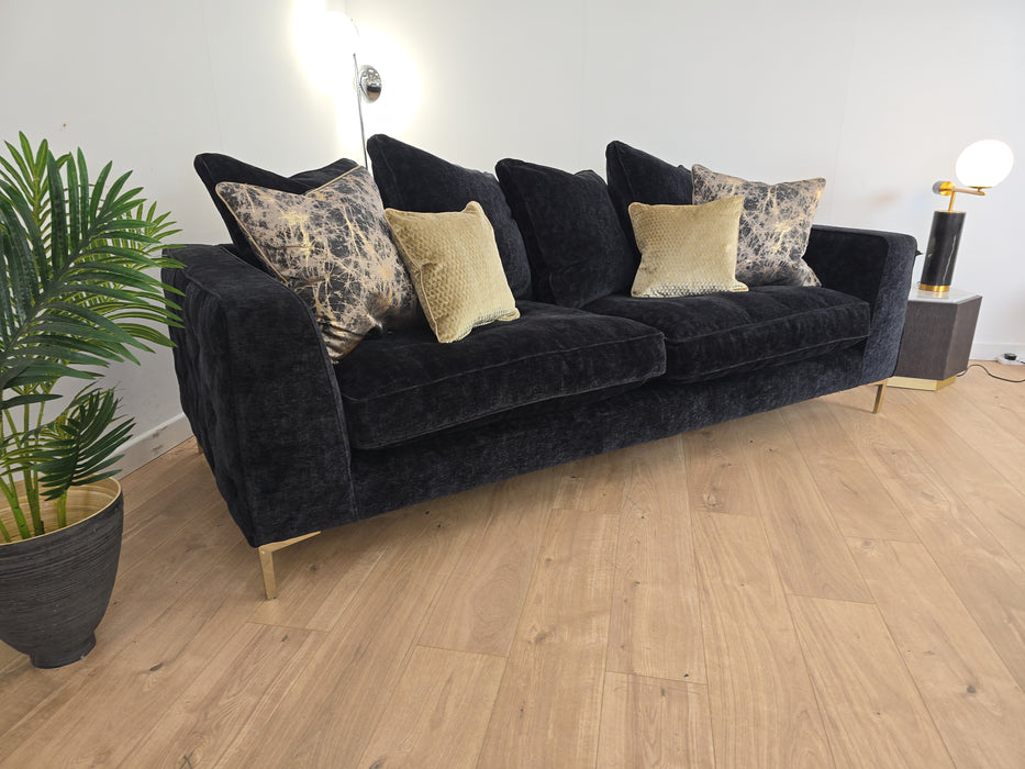 Rococo 4 Seater Sofa - Fabric - Verbier Black Mix