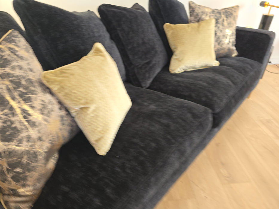 Rococo 4 Seater Sofa - Fabric - Verbier Black Mix