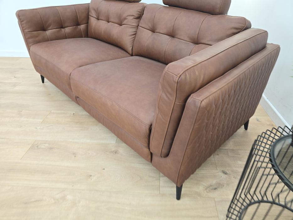 Muse 2.5 Seater Sofa - Leather - Matte Espresso