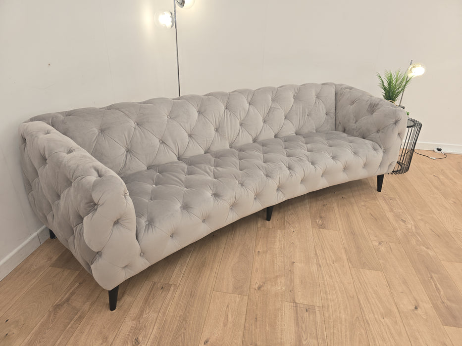 Alchemist 4 Seater Sofa - Fabric - Plush Silver