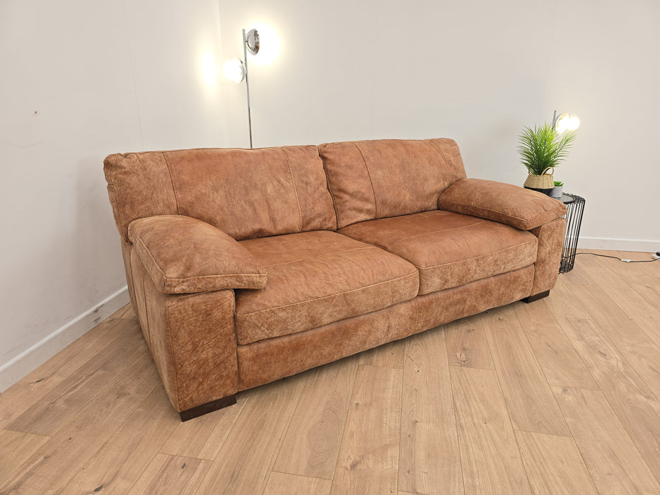 Linara 3 Leather Sofa Utah Tan