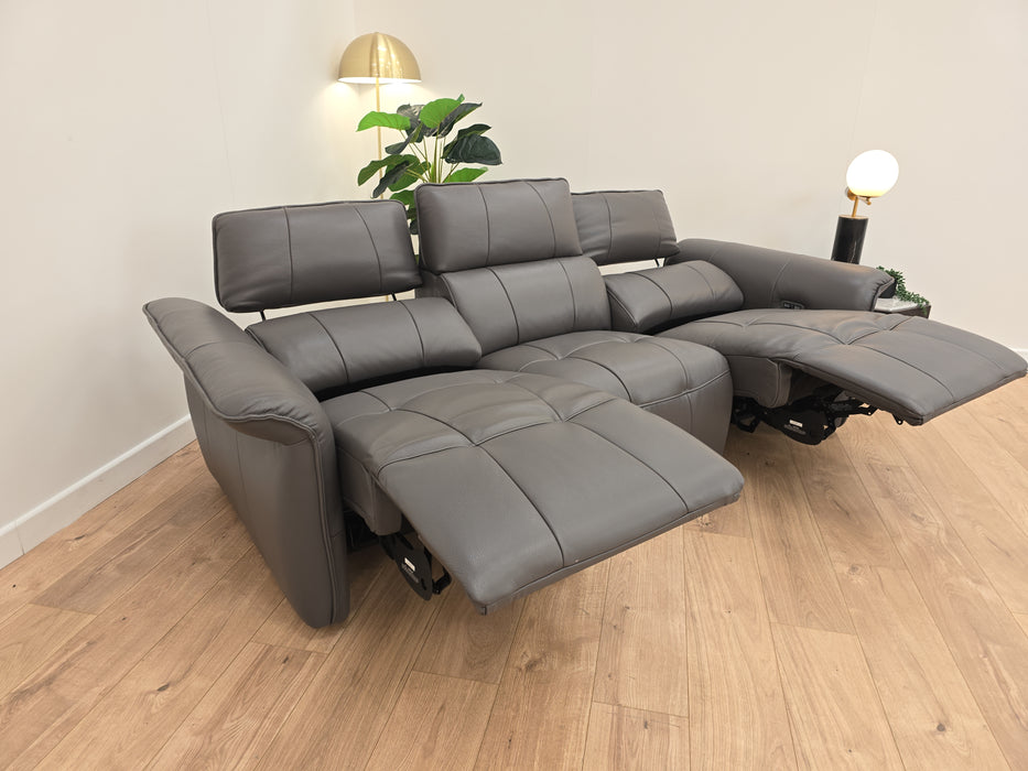 Cadenza 3 Seater Sofa - Leather - Down Pipe Grey