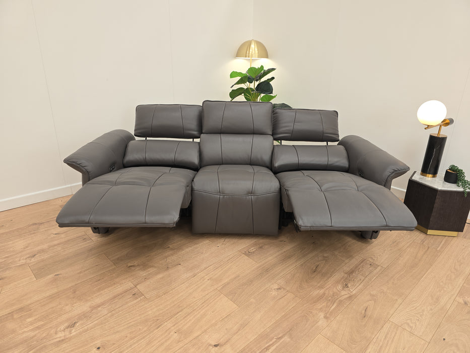 Cadenza 3 Seater Sofa - Leather - Down Pipe Grey