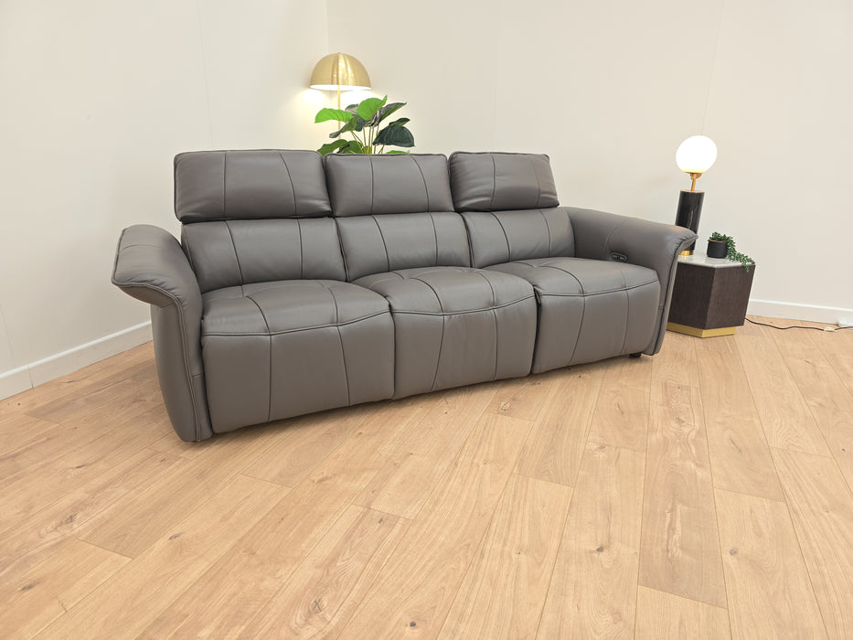 Cadenza 3 Seater Sofa - Leather - Down Pipe Grey