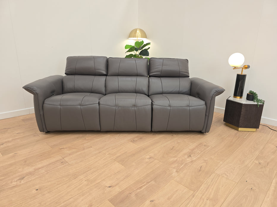 Cadenza 3 Seater Sofa - Leather - Down Pipe Grey