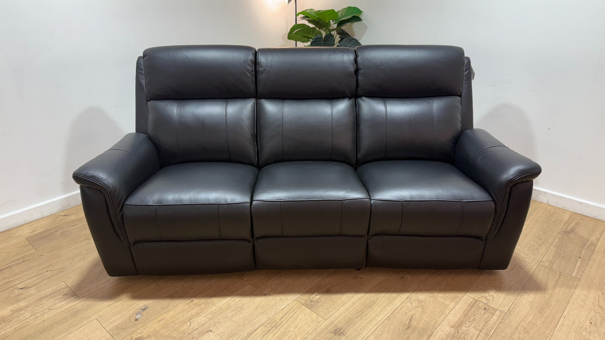 Sofology The Bradie Leather 3 Seater Power Recliner in Trusty Embossed Jet Black