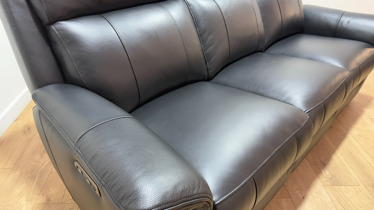 Sofology The Bradie Leather 3 Seater Power Recliner in Trusty Embossed Jet Black