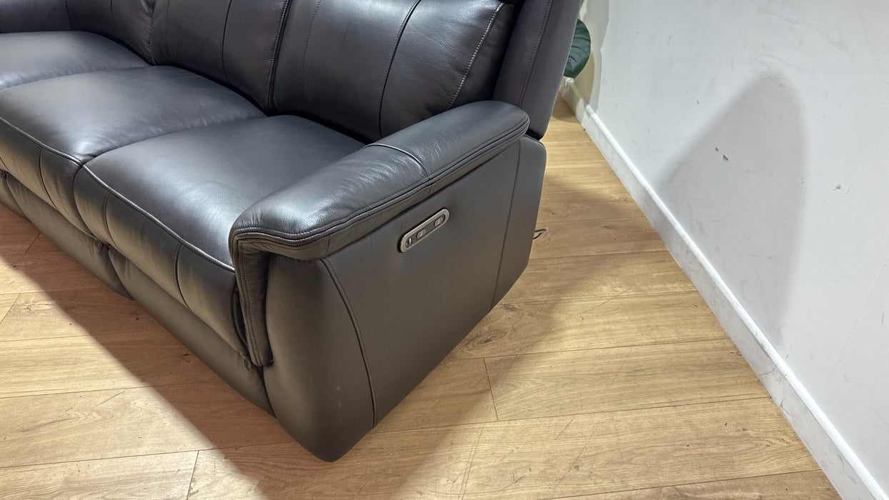 Sofology The Bradie Leather 3 Seater Power Recliner in Trusty Embossed Jet Black