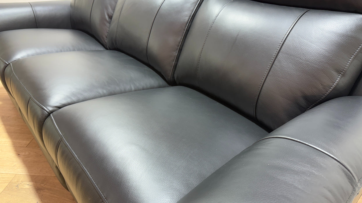 Sofology The Bradie Leather 3 Seater Power Recliner in Trusty Embossed Jet Black