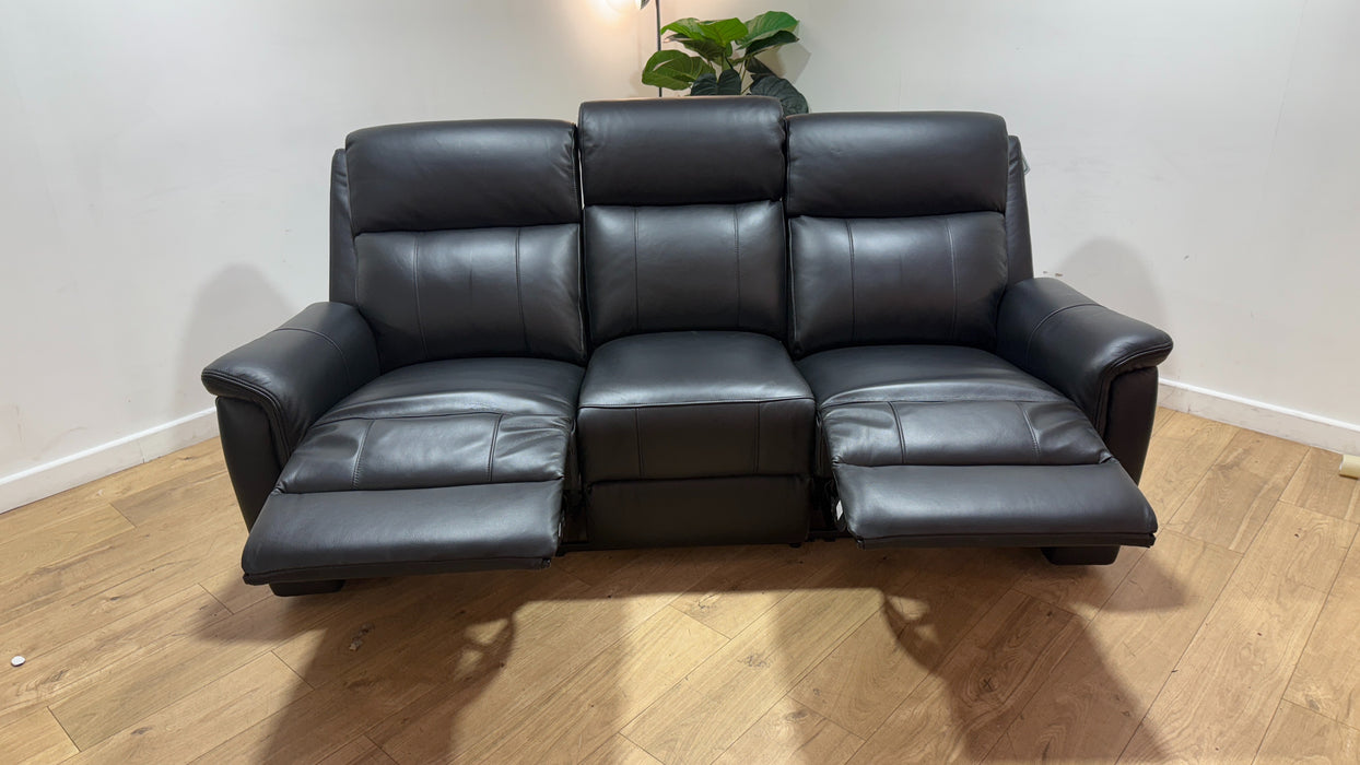 Sofology The Bradie Leather 3 Seater Power Recliner in Trusty Embossed Jet Black