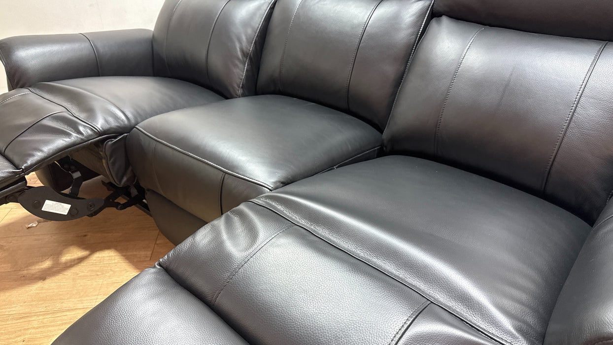 Sofology The Bradie Leather 3 Seater Power Recliner in Trusty Embossed Jet Black