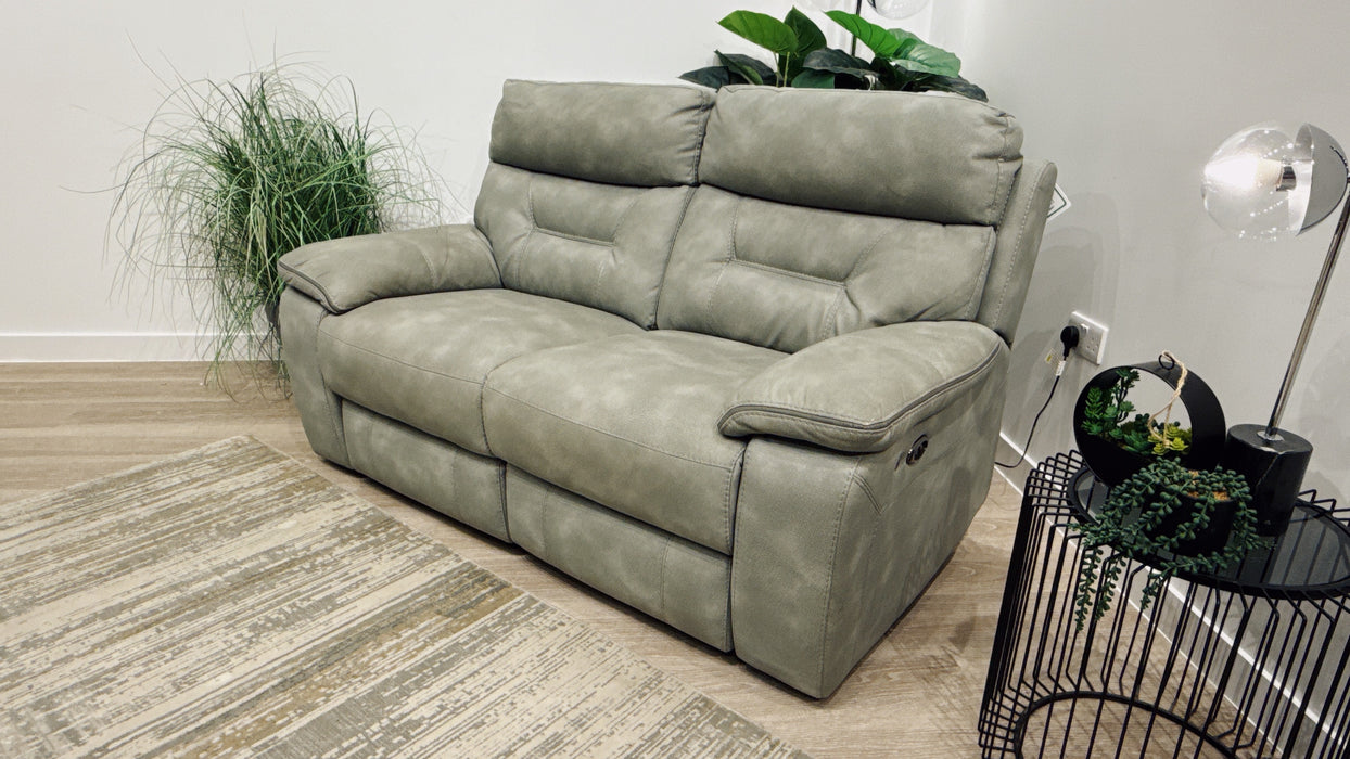 DFS  Foster 2 Seater Fabric Power Recliner in Frost