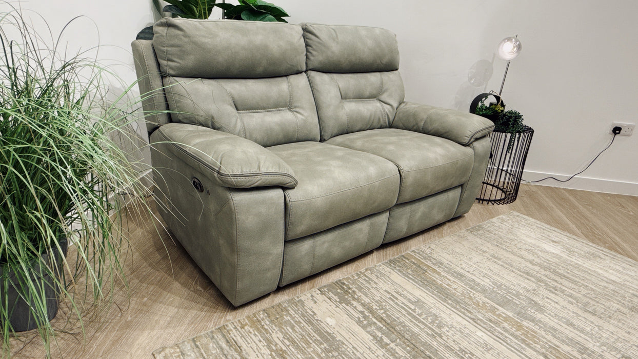 DFS  Foster 2 Seater Fabric Power Recliner in Frost