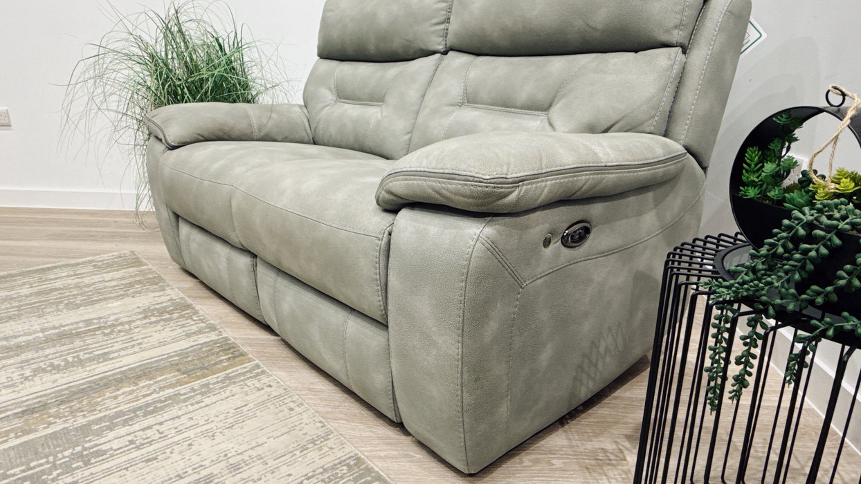 DFS  Foster 2 Seater Fabric Power Recliner in Frost