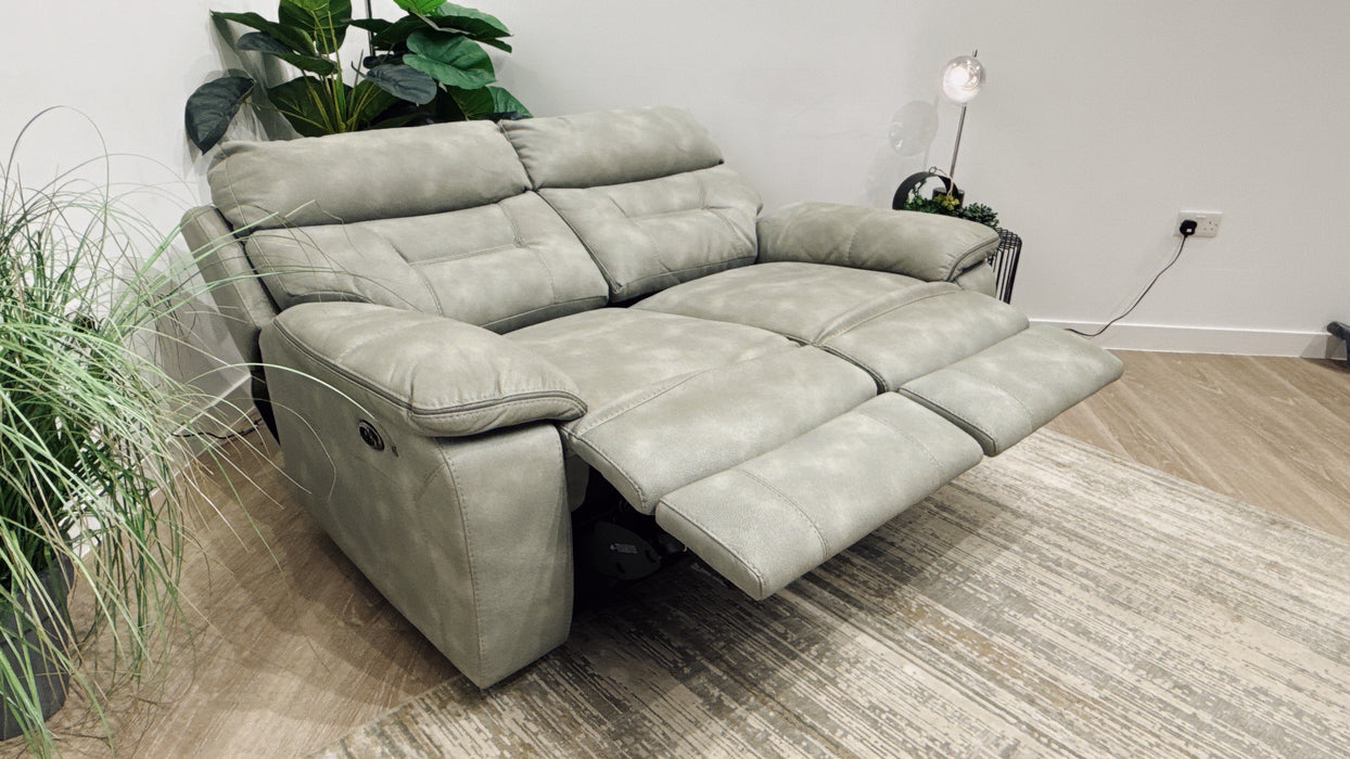 DFS  Foster 2 Seater Fabric Power Recliner in Frost