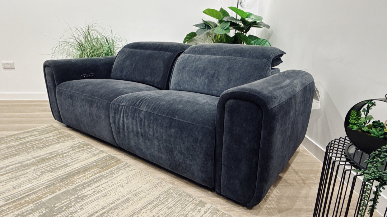 Sofology Premiere 2.5 Fabric Power Recliner in Chenille Ink