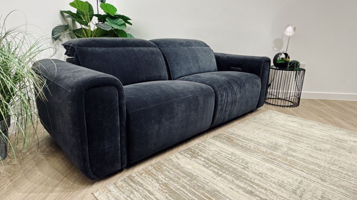 Sofology Premiere 2.5 Fabric Power Recliner in Chenille Ink
