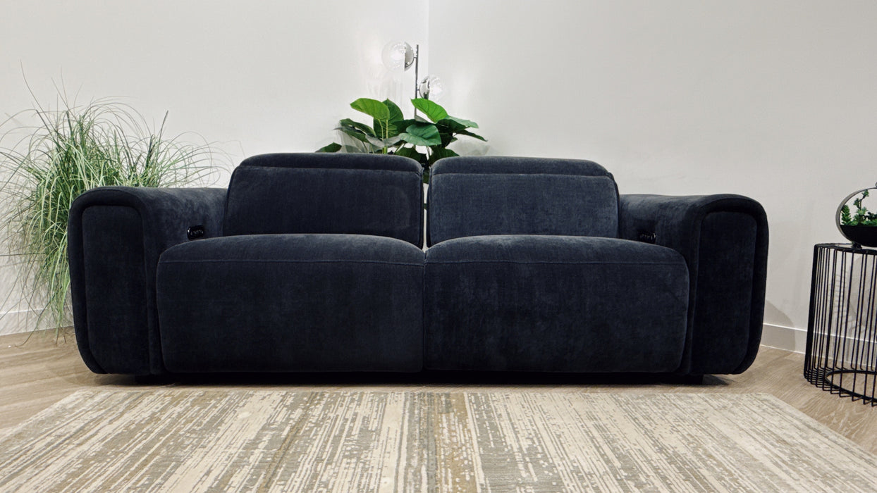 Sofology Premiere 2.5 Fabric Power Recliner in Chenille Ink